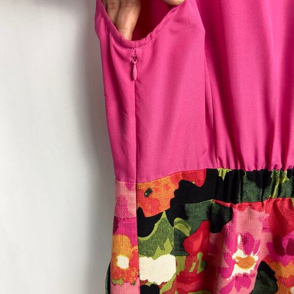 Anthropologie Tabitha Great Escape Floral Sheath Dress Size 14 Pink Twee Cottage - Picture 9 of 15